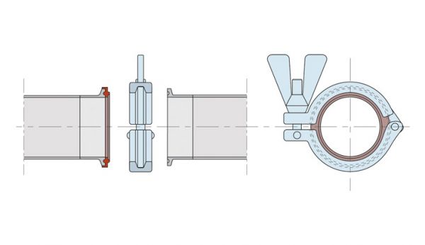 Raccordi sanitari Triclover, Triclamp Raccordi Tri-clamp in acciaio inox