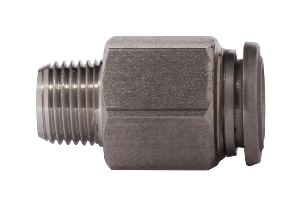 Raccordo dritto a innesto con filetto maschio BSPT, acciaio inox, AI-60000