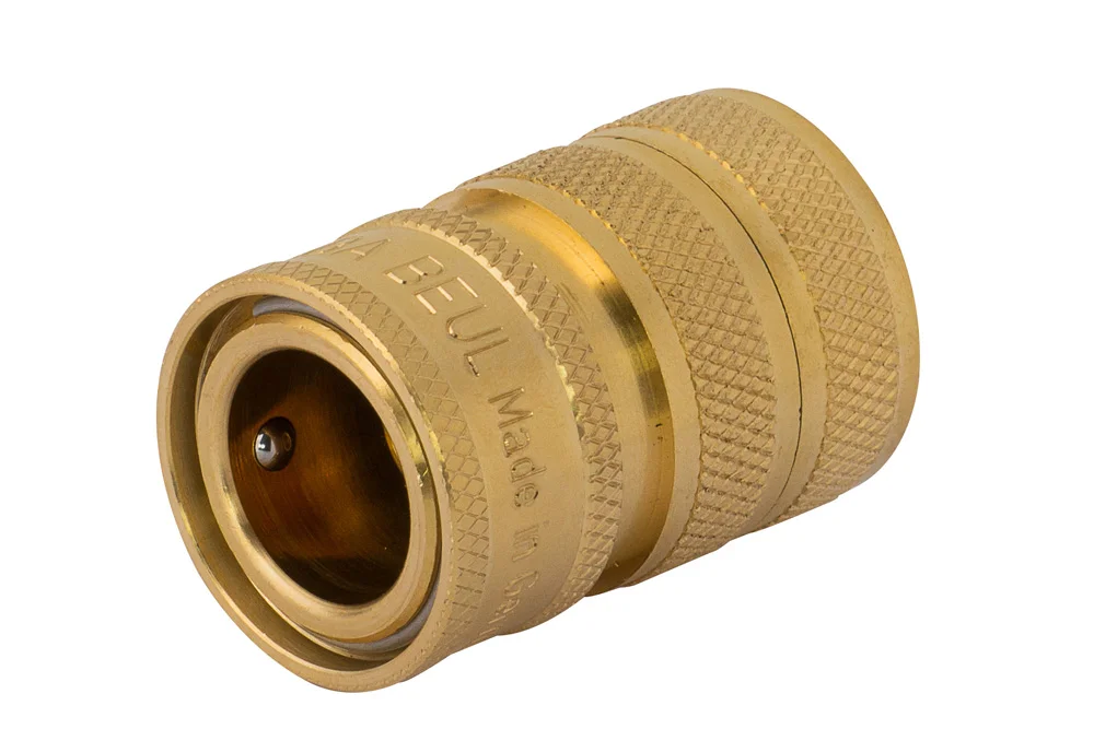 Presa rapida con filettatura interna BSP e valvola, ottone, QCV