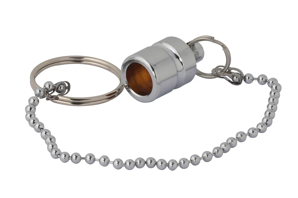 Tappo per presa con catenella, ottone cromato