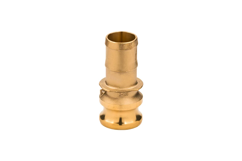 Spina raccordo CAMLOCK E con codolo per tubo scanalato, ottone