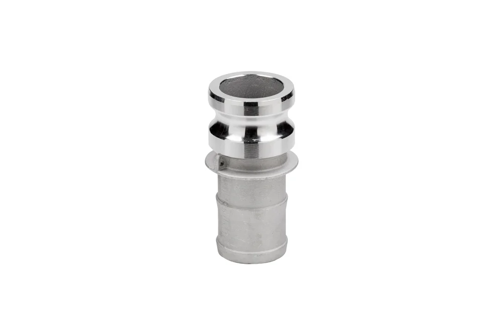 Spina raccordo CAMLOCK E con codolo zigrinato per tubo, alluminio