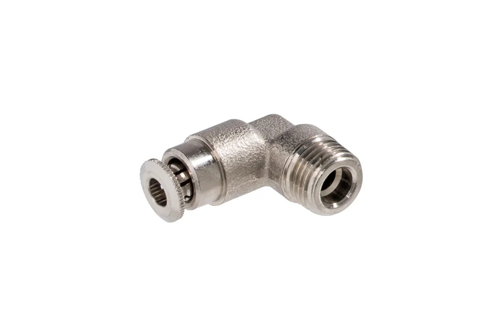 Raccordo PUSH-IN a 90° con filetto maschio, ottone, tipo AI 58100