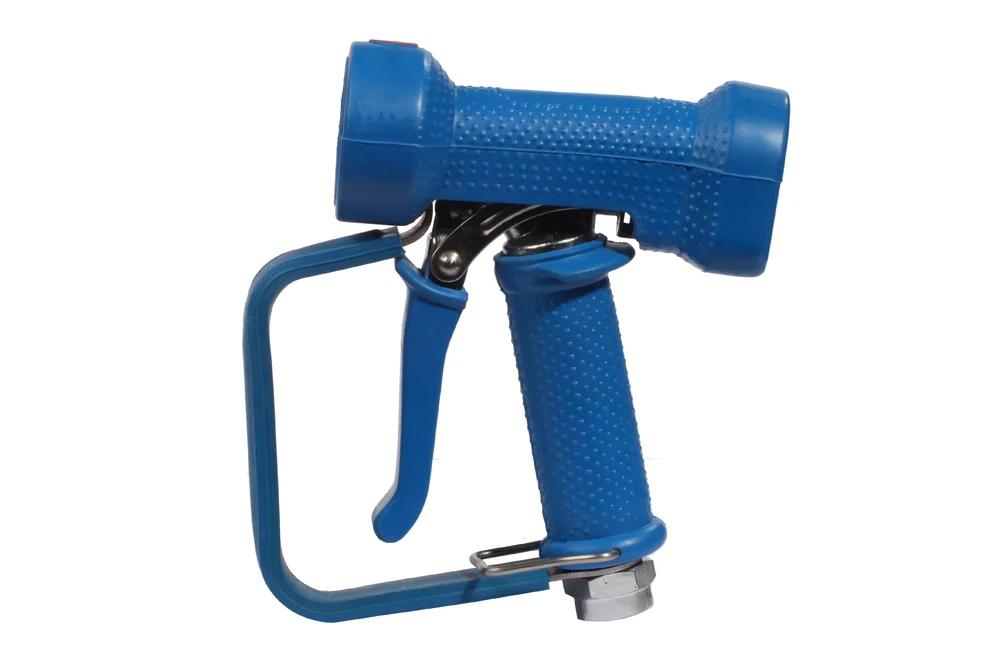 Pistola ad acqua con protezione grilletto, ottone cromato, AKBO HEAVY DUTY, blu