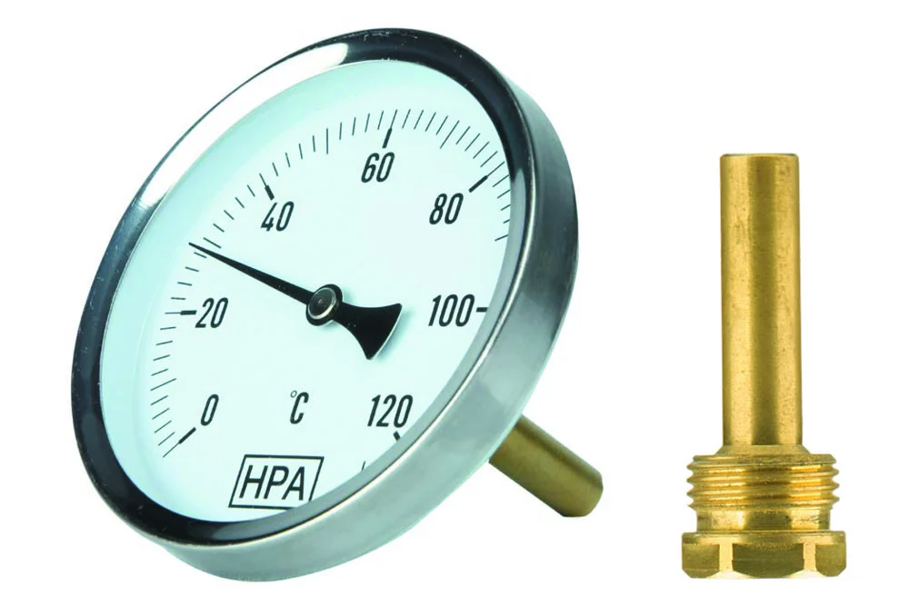 Termometro bimetallico con sensore posteriore, diametro 63 mm e 100 mm, tipo TB63T, TB100T