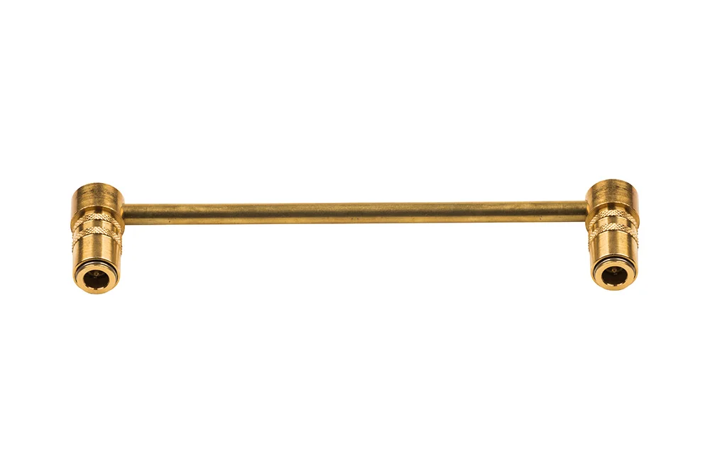 Ponte con due prese DN 6 innesto rapido e tubo di collegamento, serie TST 060, ottone
