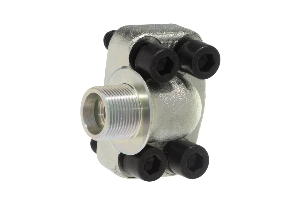 Connessione flangiata a 90° SAE 3000 / DIN 2353, acciaio al carbonio, tipo C3