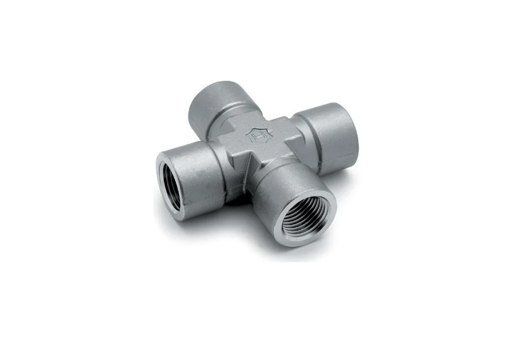 Raccordo a quattro vie con GW NPT in acciaio inox, 102H