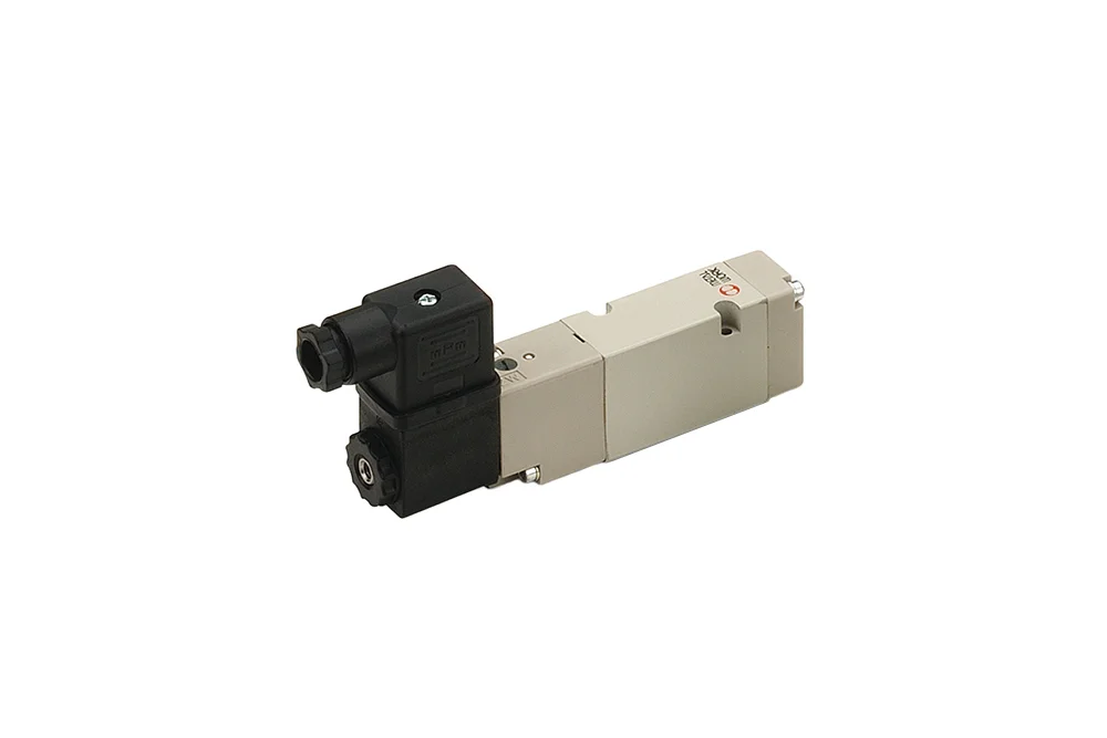 Valvola deviatrice pneumatica comandata elettricamente, per montaggio su piastra, monostabile 5/2, serie 70