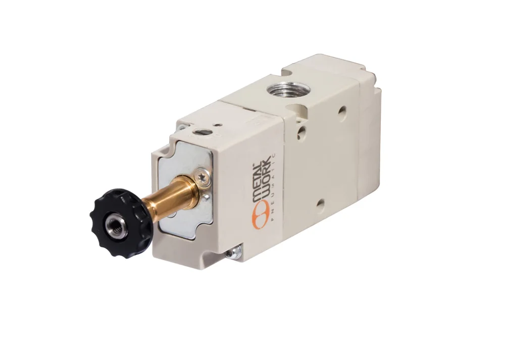 Valvola di distribuzione pneumatica a comando elettrico, monostabile, 3/2, serie 70