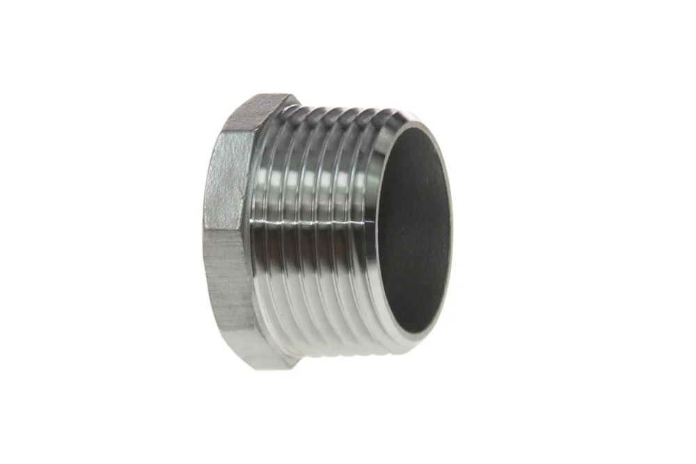 Tappo a testa esagonale con filetto maschio BSPT, acciaio inox, tipo VT114
