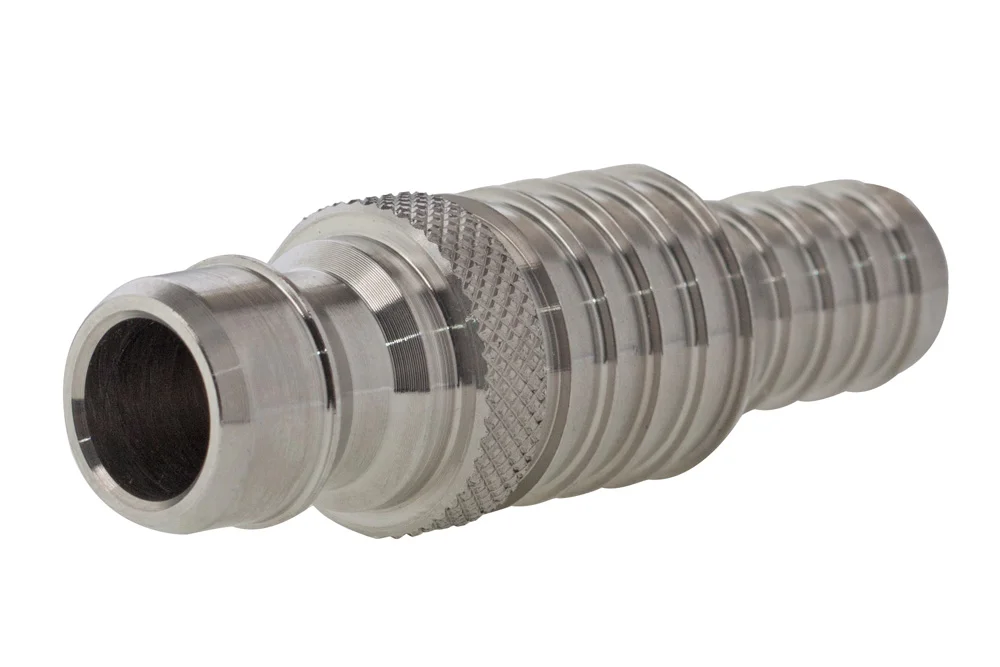 Spina rapida NiTO SS acqua con doppio codolo portagomma, acciaio inox