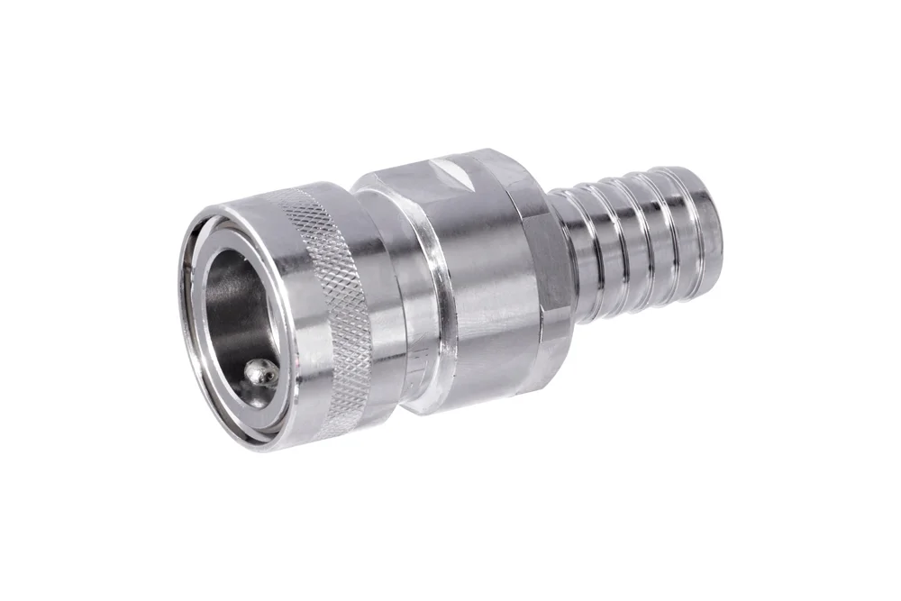Presa rapida acqua NiTO 3/4" con attacco per tubo e valvola di chiusura, ottone