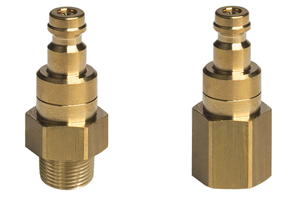 Innesto rapido DN5 con valvola, filettato, ottone, serie 21KB