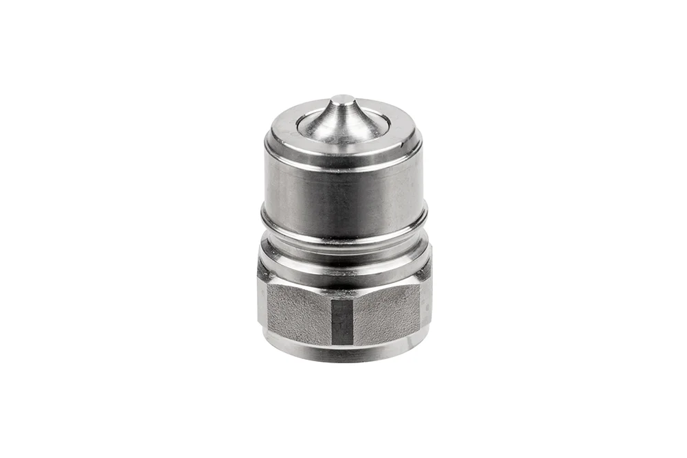 Innesto rapido idraulico con valvola, spina con filettatura interna BSP, acciaio inox, TEMA STANDARD