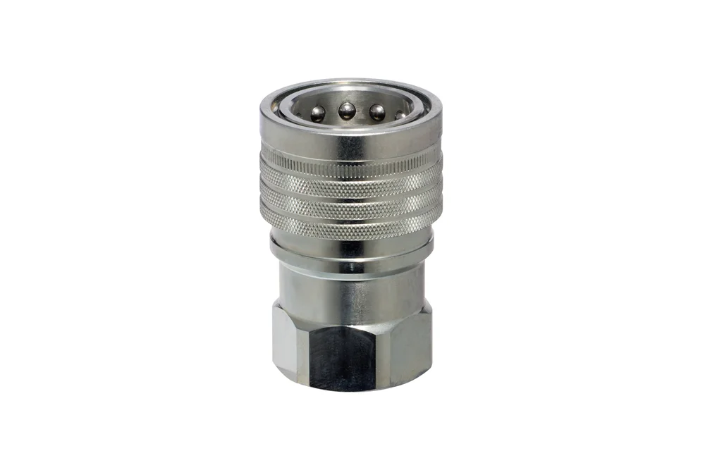 Presa innesto rapido TEMA (1/4" ÷ 1") con filettatura interna BSP con valvola, acciaio al carbonio