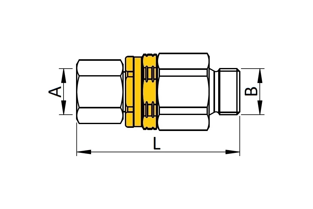 Raccordo girevole TEMA SWIVEL con filetto femmina BSP / maschio BSP, ottone