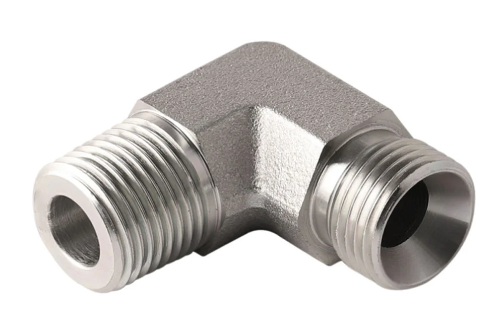 Adattatore - nipplo angolato 90° da GZ BSPT/GZ BSP, acciaio al carbonio, tipo A110