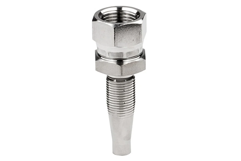 Terminale idraulico avvitato con filettatura interna BSP, acciaio AISI 316L, tipo DKR S