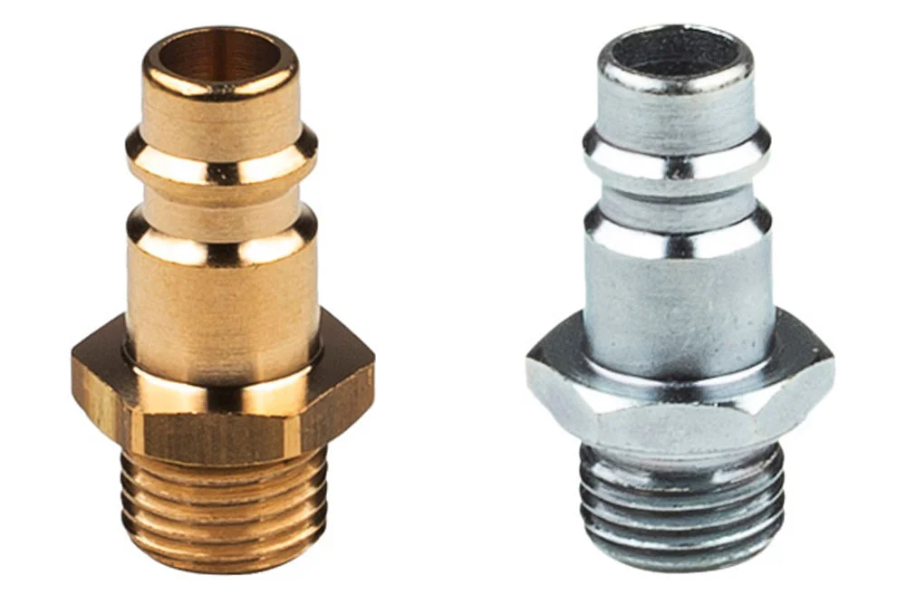 Raccordo rapido aria DN7.2 Eurostandard, senza valvola, con filetto maschio, 35 bar