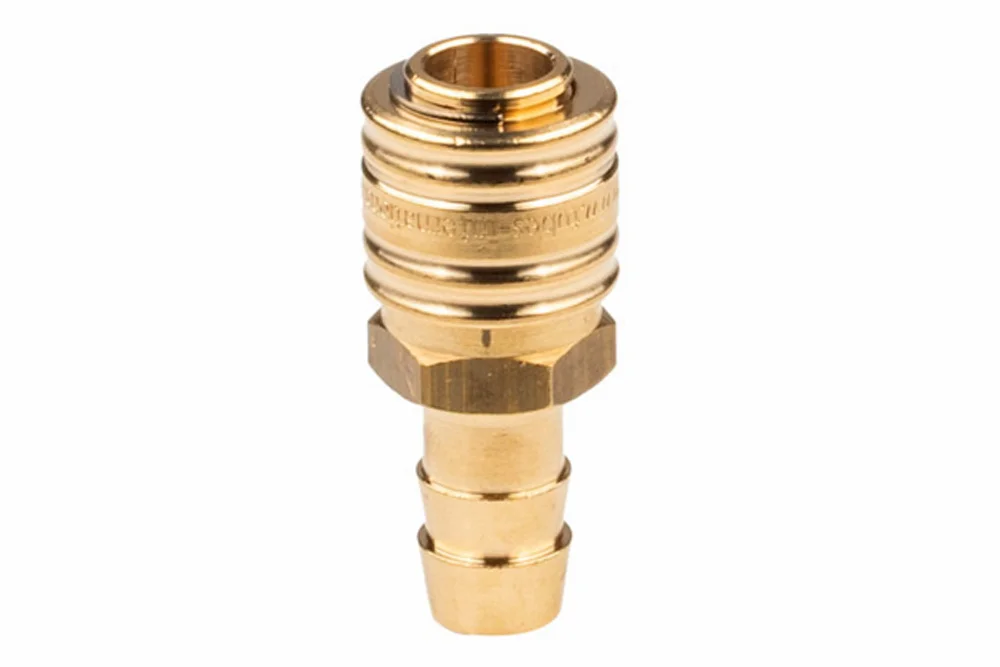 Innesto di uscita aria, doppia chiusura, DN7.2 Eurostandard, con raccordo per tubo, 16 bar