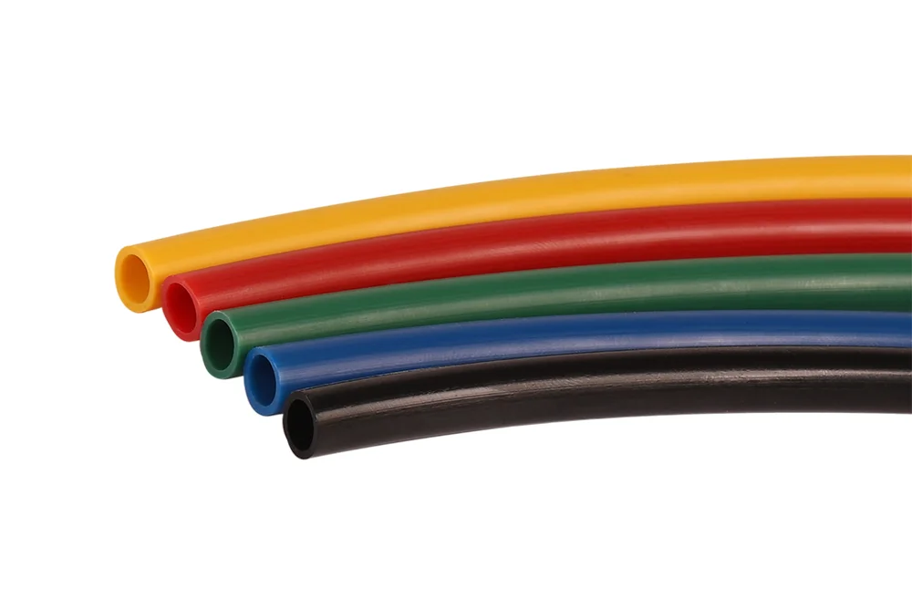 Tubo in PTFE colorato, conforme FDA, autoestinguente, elevata resistenza chimica, -200°C a +260°C, pressione di esercizio 5,5–20 bar